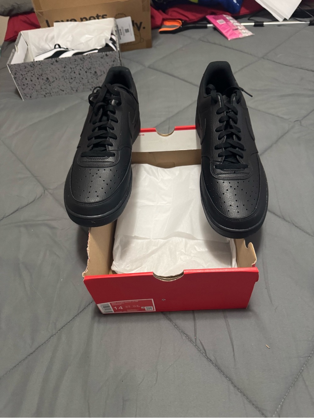 Men's Nike Court Vision Black Leather Casual Sneakers - Classic Low-Top